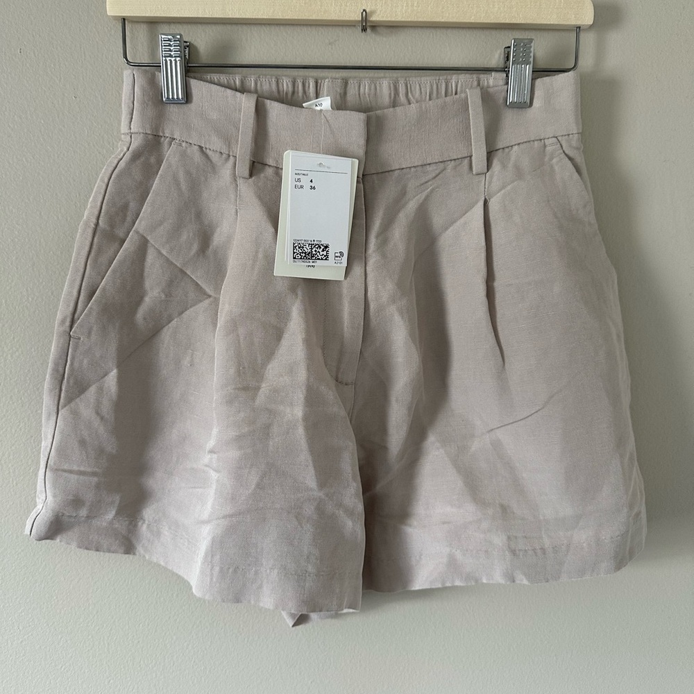 Women's H&M Beige Linen Shorts